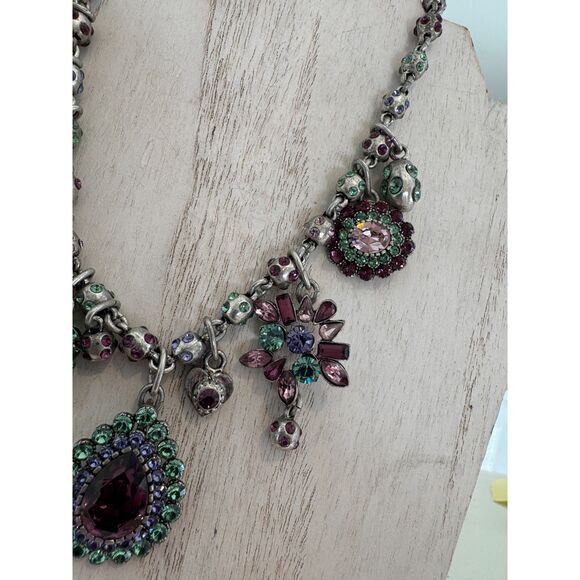 Otazu Flower Pendants Charm Statement Swarovski Crystal Necklace Fred Segal - Picture 6 of 7